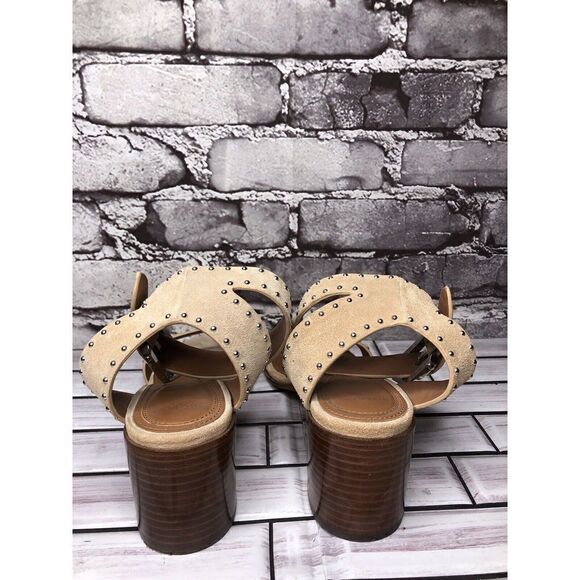 Givenchy Taupe Suede Leather Elegant Heel Studded Sandals Women sz 38EU/7.5M US - Picture 6 of 16